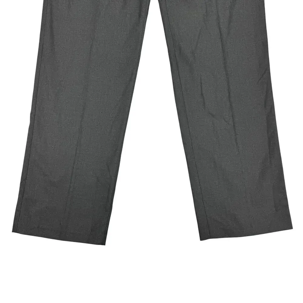 Haggar Mens Premium Stretch Classic Fit Flat Front Suit Pants Dark Gray 34x32